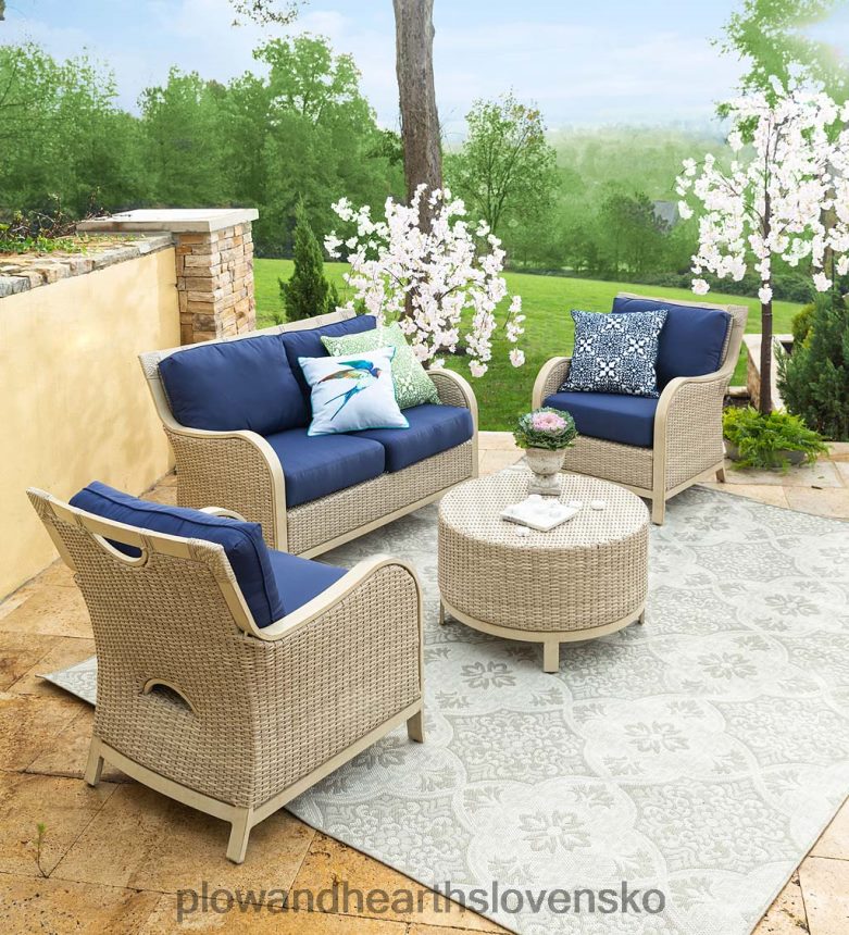 Plow & Hearth prémiová kolekcia prútia urbanna z naplaveného dreva s luxusnými vankúšmi 6P208P1092 domáce potreby