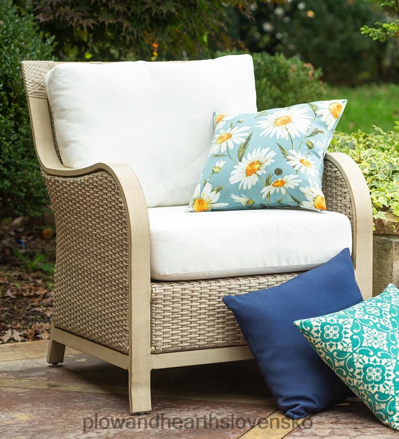 Plow & Hearth prémiová kolekcia prútia urbanna z naplaveného dreva s luxusnými vankúšmi 6P208P1092 domáce potreby