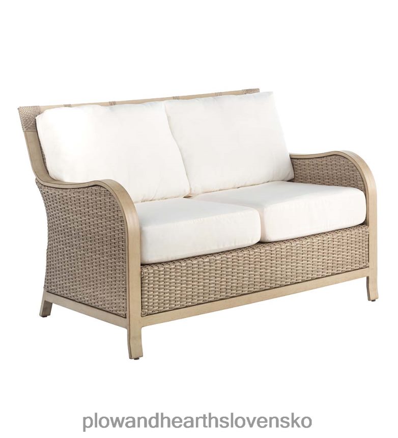 Plow & Hearth prémiová kolekcia prútia urbanna z naplaveného dreva s luxusnými vankúšmi 6P208P1092 domáce potreby