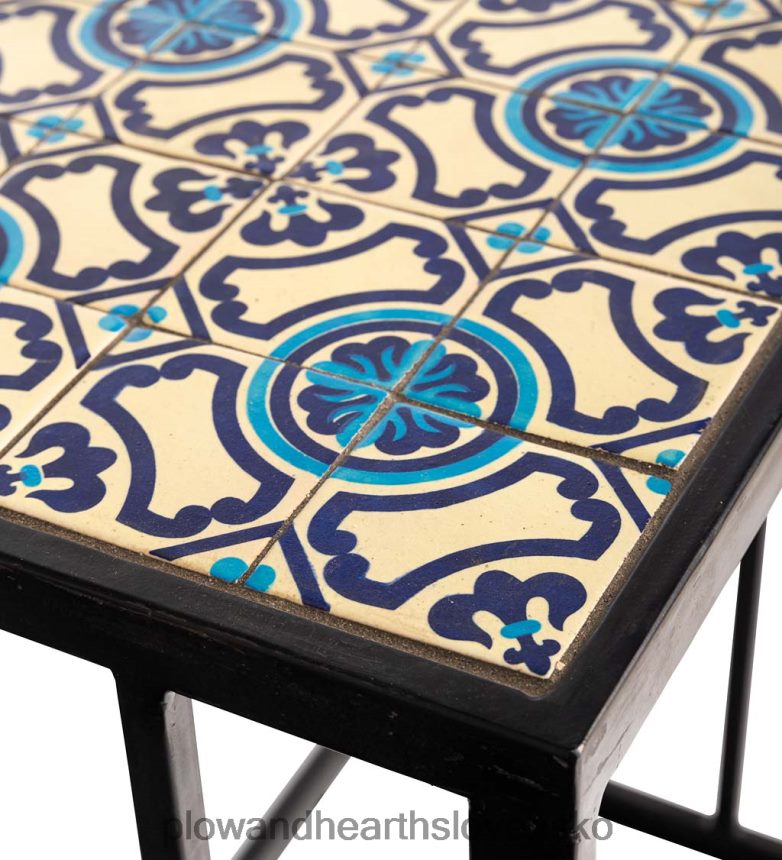 Plow & Hearth ručne vyrábané hniezdne stolíky z keramických dlaždíc, sada 2 ks 6P208P1108 domáce potreby