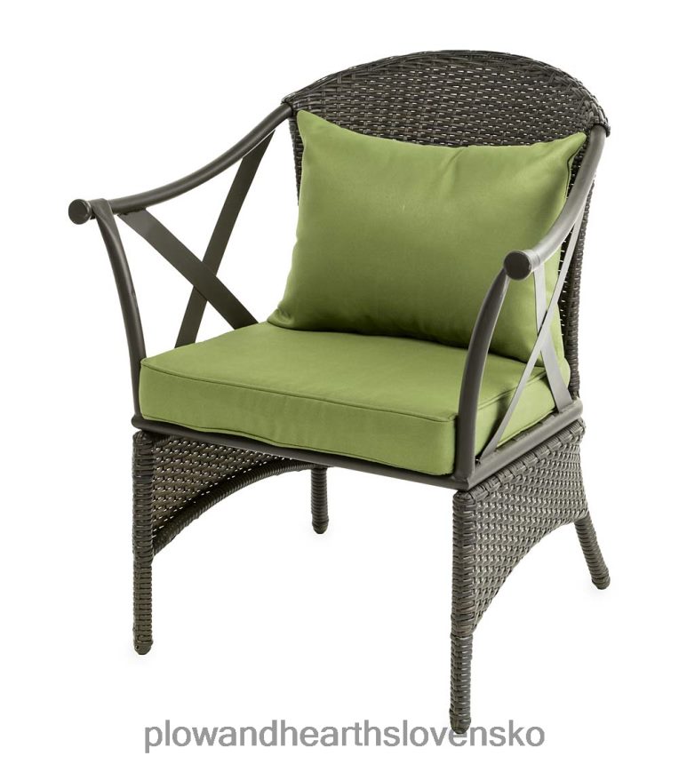 Plow & Hearth súprava prúteného nábytku na terasu s vankúšmi - svetlo zelená 6P208P1099 domáce potreby