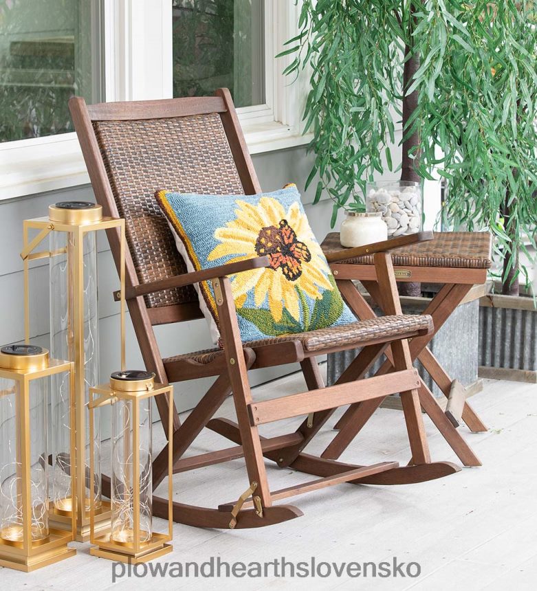 Plow & Hearth skladací vonkajší nábytok claytor z eukalyptu 6P208P1081 domáce potreby