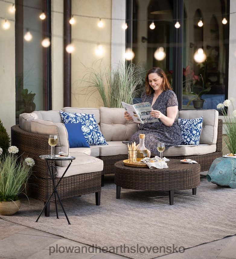 Plow & Hearth vnútorný/vonkajší skladací stolík s kvetinovou skicou 6P208P1184 domáce potreby