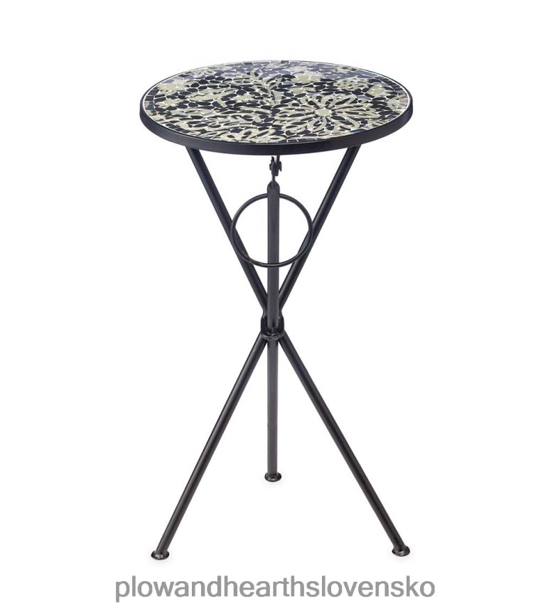 Plow & Hearth vnútorný/vonkajší skladací stolík s kvetinovou skicou 6P208P1184 domáce potreby