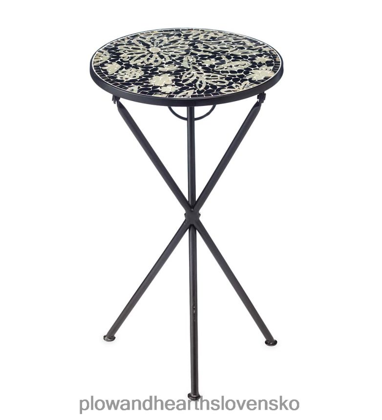 Plow & Hearth vnútorný/vonkajší skladací stolík s kvetinovou skicou 6P208P1184 domáce potreby