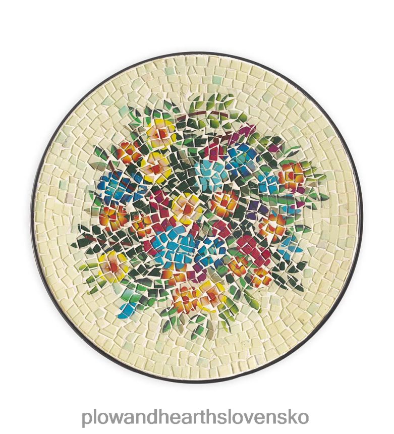 Plow & Hearth vnútorný/vonkajší skladací stolík s kyticou kvetov 6P208P1175 domáce potreby