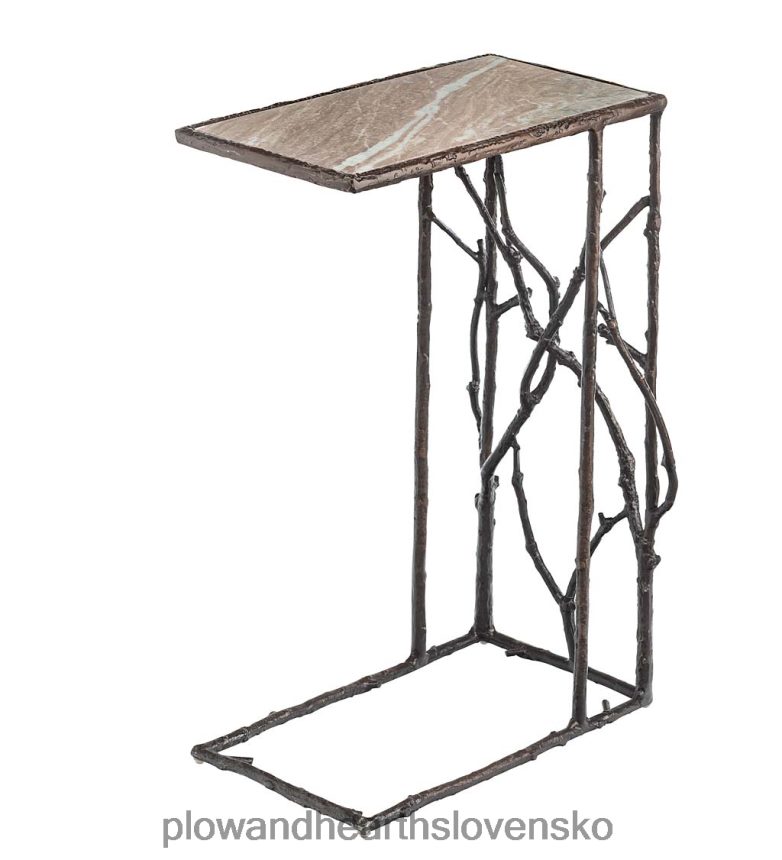 Plow & Hearth vnútorný/vonkajší výsuvný stôl s mramorovou doskou 6P208P1146 domáce potreby