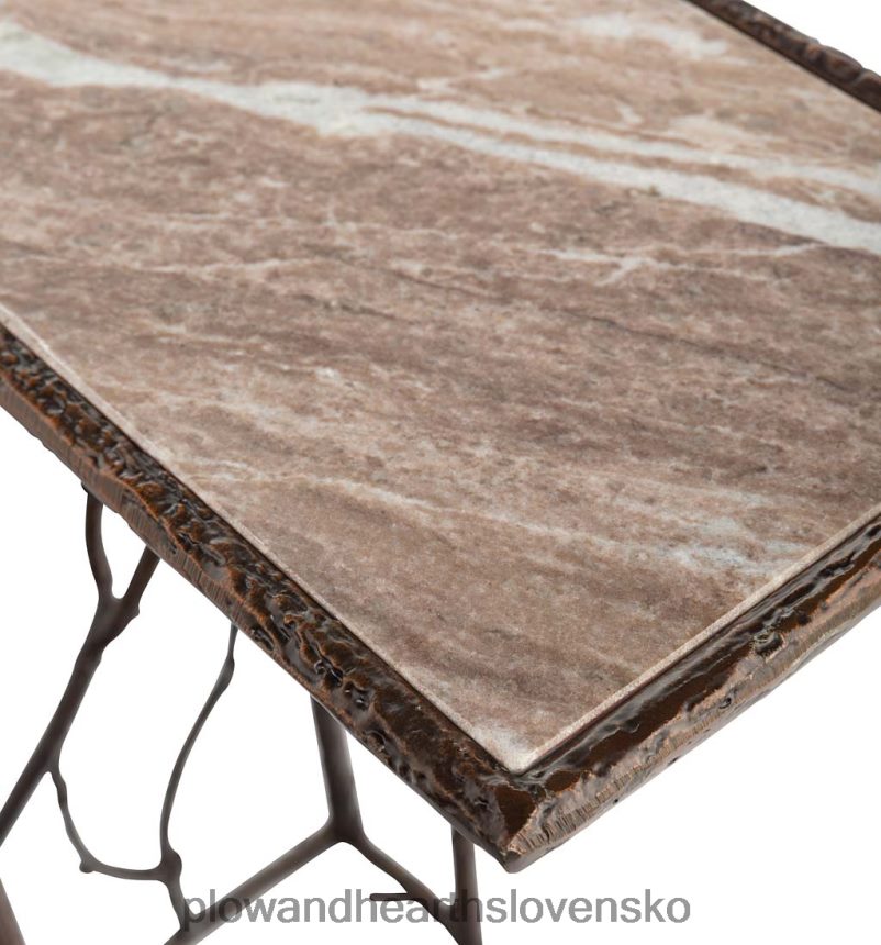 Plow & Hearth vnútorný/vonkajší výsuvný stôl s mramorovou doskou 6P208P1146 domáce potreby