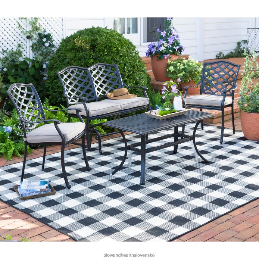 Plow & Hearth vonkajší konferenčný stolík park grove z liateho hliníka 6P208P1185 domáce potreby