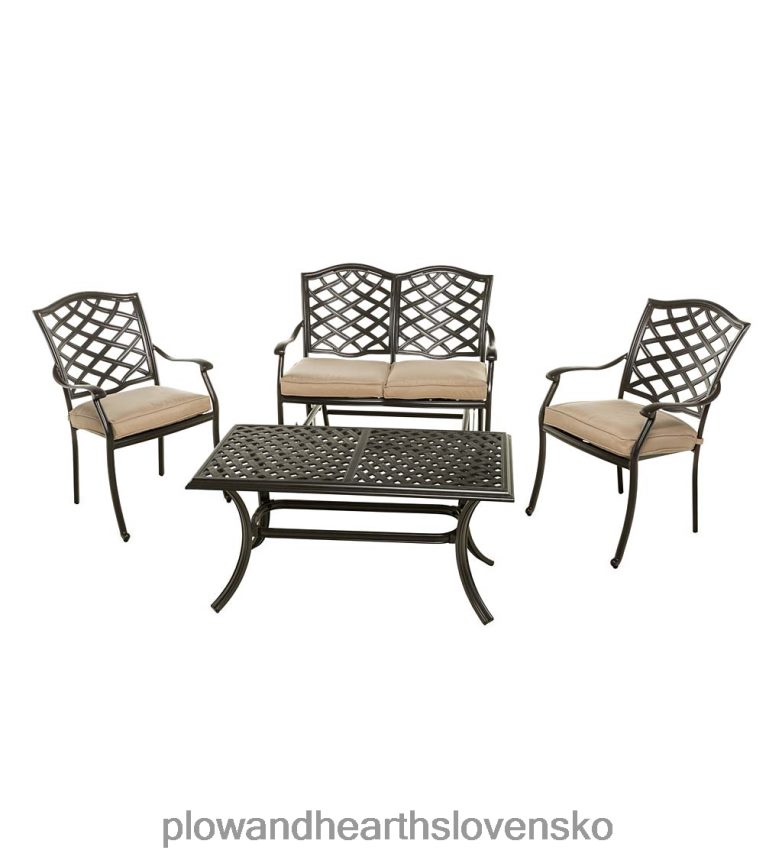 Plow & Hearth vonkajší konferenčný stolík park grove z liateho hliníka 6P208P1185 domáce potreby