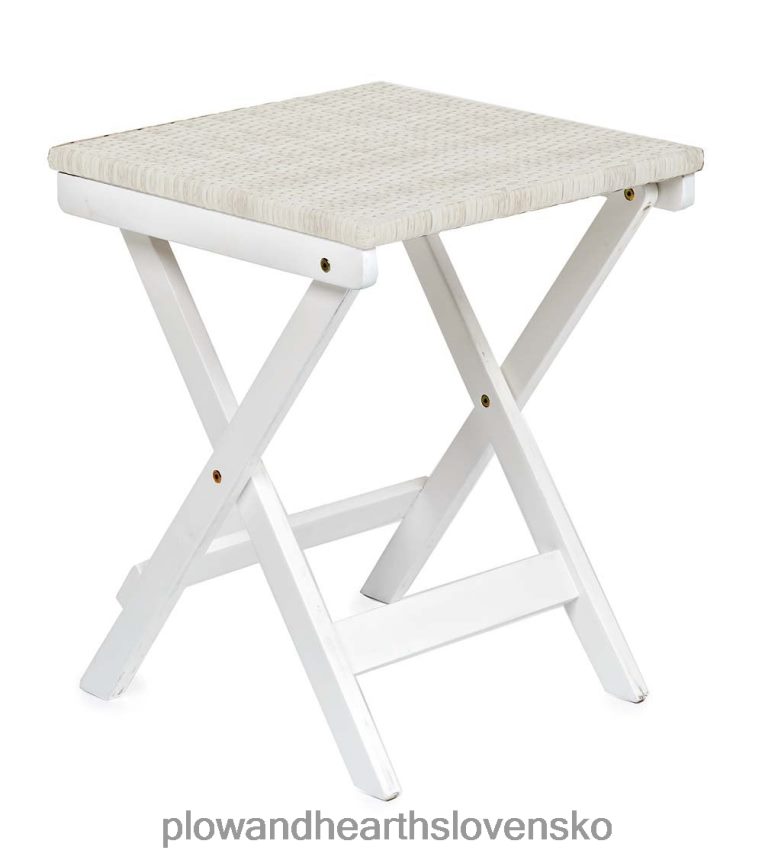 Plow & Hearth vonkajší príručný stolík claytor skladací eukalyptus - čierny 6P208P1161 domáce potreby