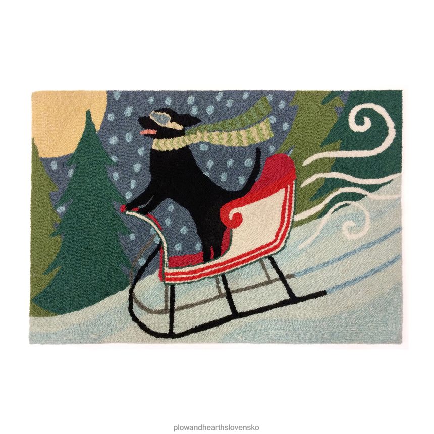 Plow & Hearth Vnútorný/vonkajší koberec pre psie sane s ručným hákom 6P208P1329 domáce potreby