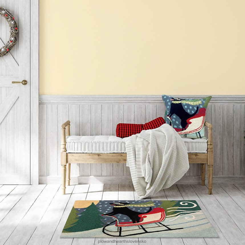 Plow & Hearth Vnútorný/vonkajší koberec pre psie sane s ručným hákom 6P208P1329 domáce potreby