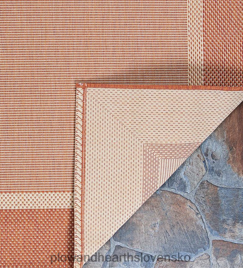 Plow & Hearth Vnútorný/vonkajší polypropylénový koberec s rámovou verandou 6P208P1404 domáce potreby