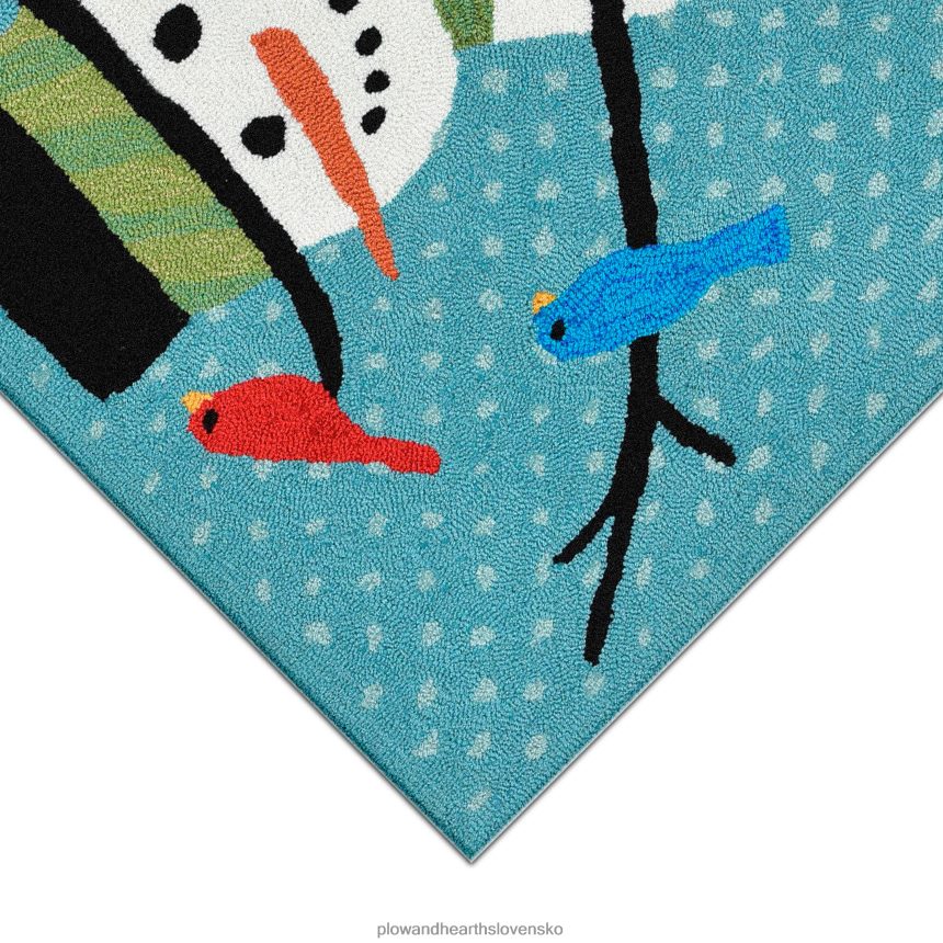 Plow & Hearth Vnútorný/vonkajší ručný koberec so snehuliakmi a vtákmi 6P208P1316 domáce potreby