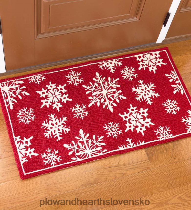 Plow & Hearth interiérový/exteriérový koberec so snehovými vločkami 6P208P1282 domáce potreby