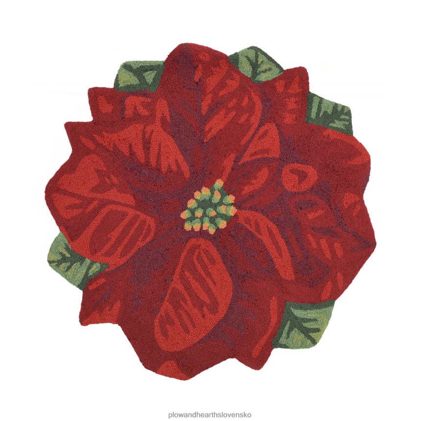 Plow & Hearth interiérový/exteriérový ručne háčkovaný koberček s vianočnou háčikom 6P208P1310 domáce potreby