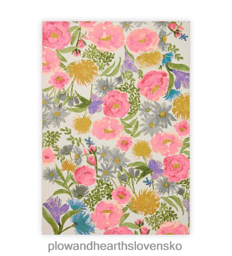 Plow & Hearth interiérový/vonkajší koberec clarissa kvetinový s puškovým papierom spol. dizajn 6P208P1339 domáce potreby