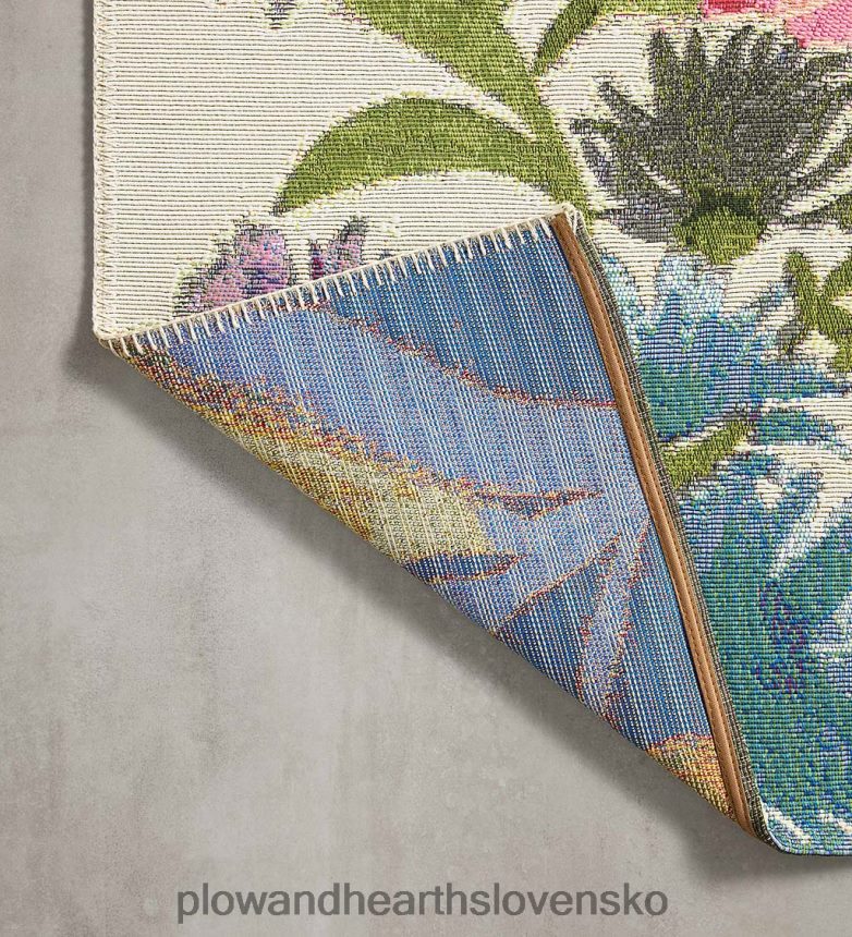 Plow & Hearth interiérový/vonkajší koberec clarissa kvetinový s puškovým papierom spol. dizajn 6P208P1339 domáce potreby