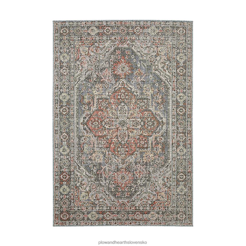 Plow & Hearth polypropylénový koberec vnútorný/vonkajší ohyb rieky medailón 6P208P1405 domáce potreby