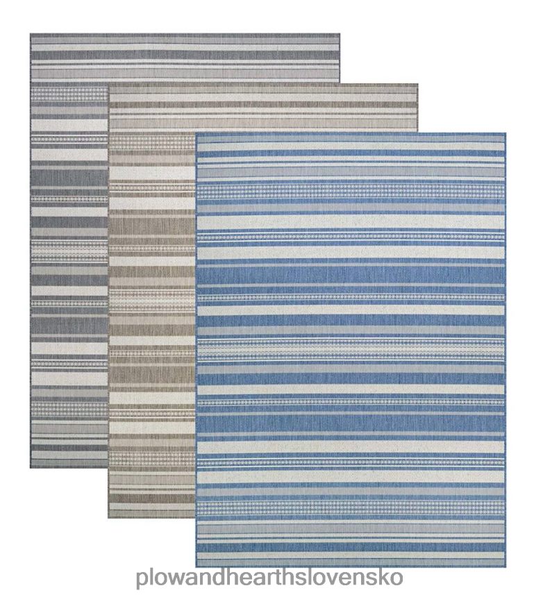 Plow & Hearth veranda pruhovaný vnútorný/vonkajší polypropylénový koberec 6P208P1449 domáce potreby