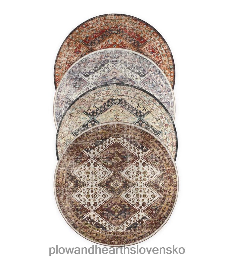 Plow & Hearth vnútorný/vonkajší hrobový mlyn harlekýn okrúhly koberec 6P208P1353 domáce potreby