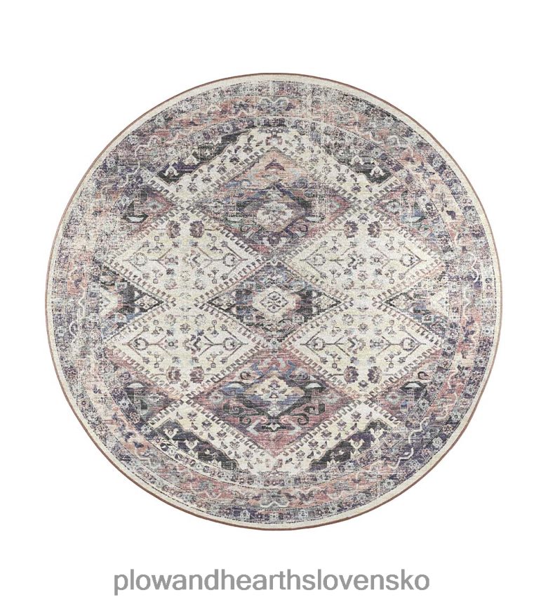 Plow & Hearth vnútorný/vonkajší hrobový mlyn harlekýn okrúhly koberec 6P208P1353 domáce potreby
