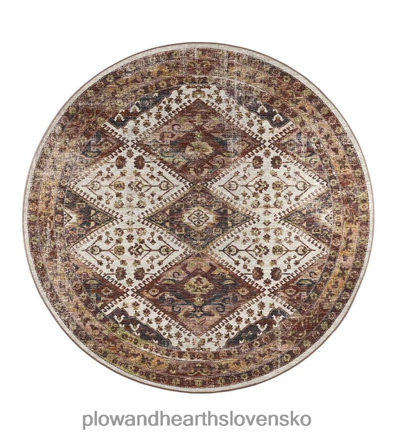 Plow & Hearth vnútorný/vonkajší hrobový mlyn harlekýn okrúhly koberec 6P208P1353 domáce potreby
