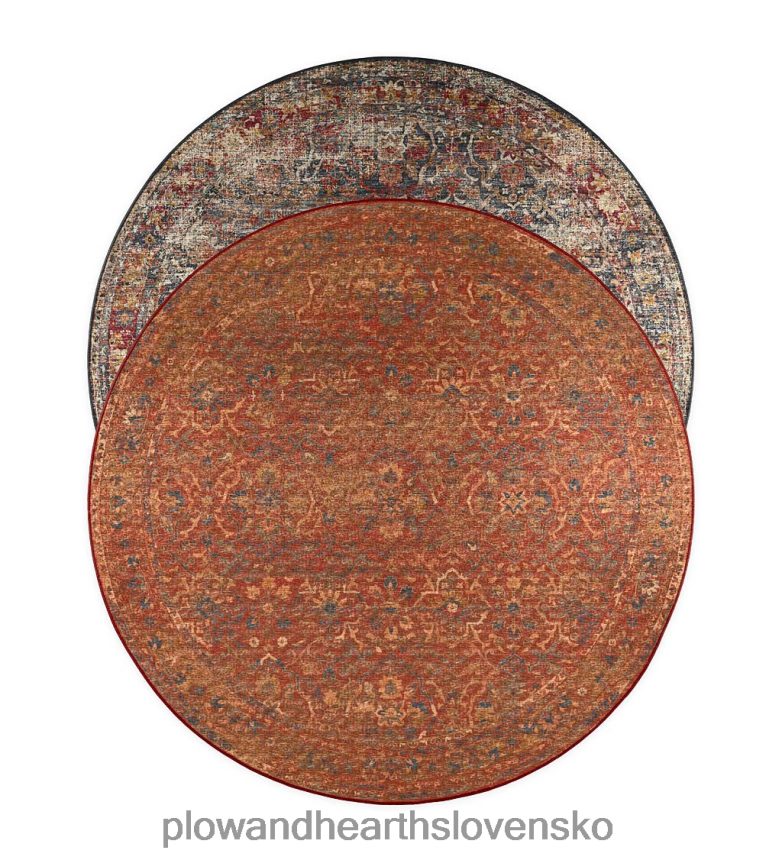 Plow & Hearth vnútorný/vonkajší hrobový mlyn okrajový okrúhly koberec 6P208P1350 domáce potreby