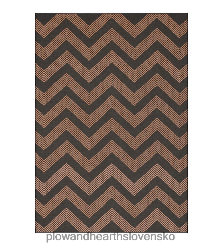 Plow & Hearth vnútorný/vonkajší široký koberec, 5' x 8' - hnedý 6P208P1437 domáce potreby