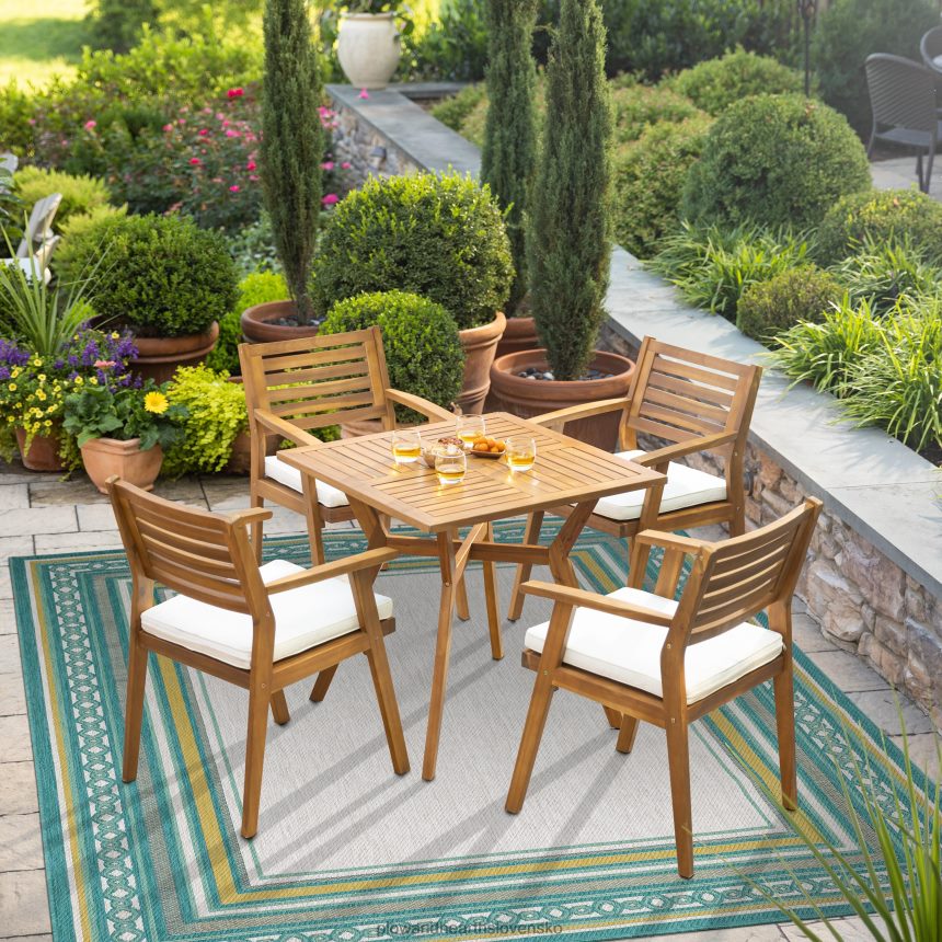 Plow & Hearth vnútorný/vonkajší polypropylénový koberec la grange border 6P208P1354 domáce potreby