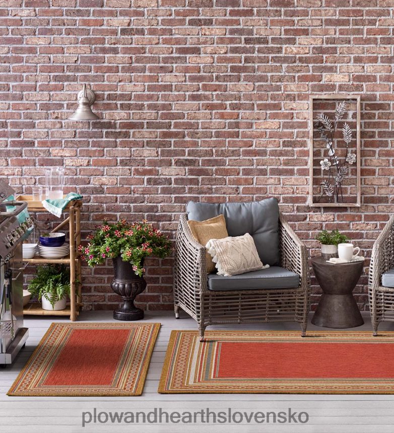 Plow & Hearth vnútorný/vonkajší polypropylénový koberec la grange border 6P208P1354 domáce potreby