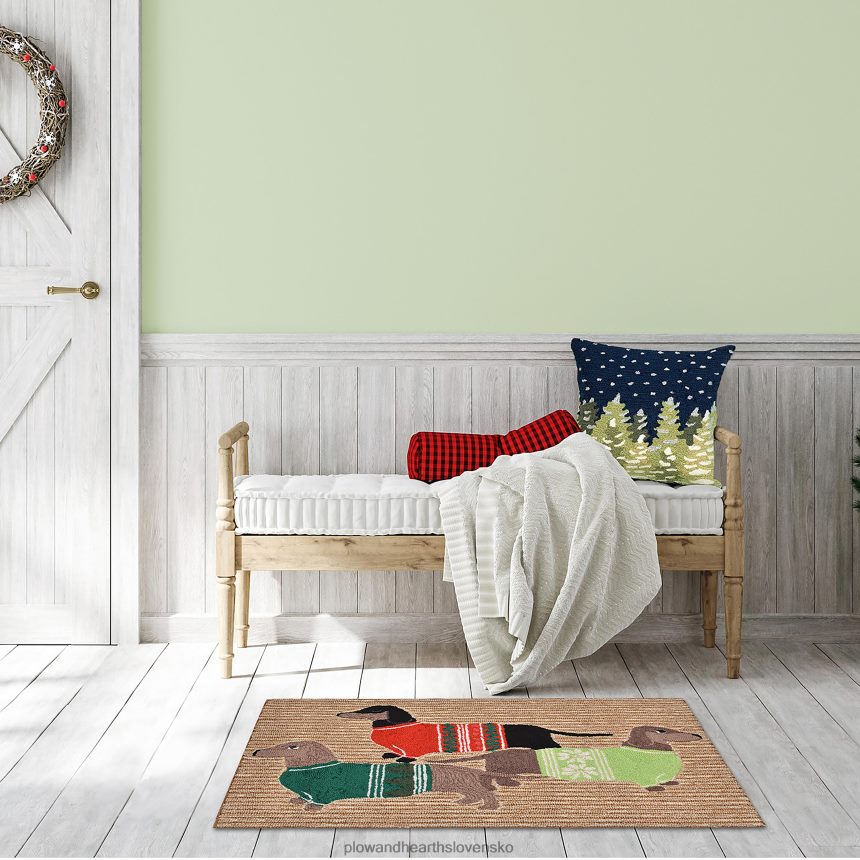 Plow & Hearth vnútorný/vonkajší ručne hákový dovolenkový sveter pre psy s akcentom 6P208P1336 domáce potreby