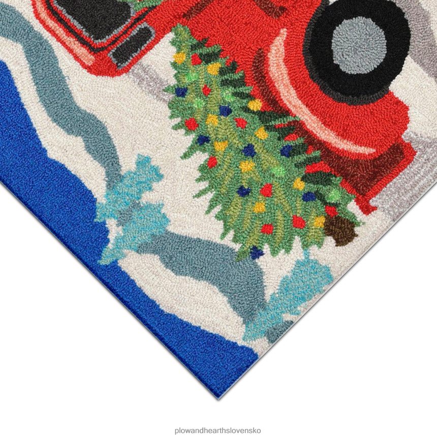 Plow & Hearth vnútorný/vonkajší ručne hákový vianočný koberček na nákladné autá 6P208P1335 domáce potreby