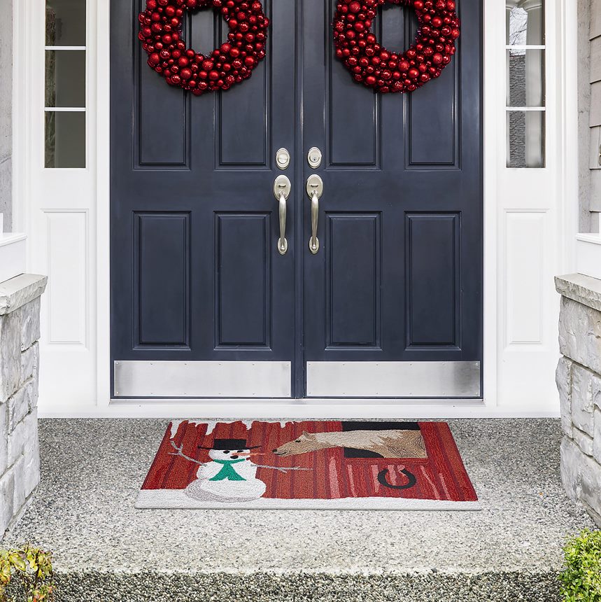 Plow & Hearth vnútorný/vonkajší ručne háčkovaný koberček okolo akcentu 6P208P1328 domáce potreby