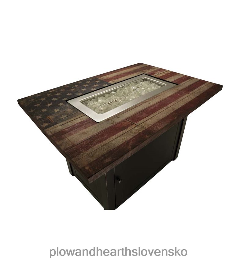 Plow & Hearth americana propán plynové ohnisko s doskou z umelého dreva a sklenenými kameňmi 6P208P1630 domáce potreby