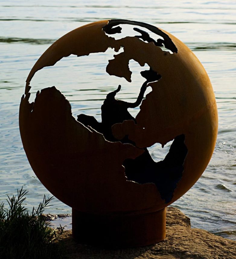 Plow & Hearth americko-made firepit art tretia skalná guľa ohnivá jama 6P208P1605 domáce potreby