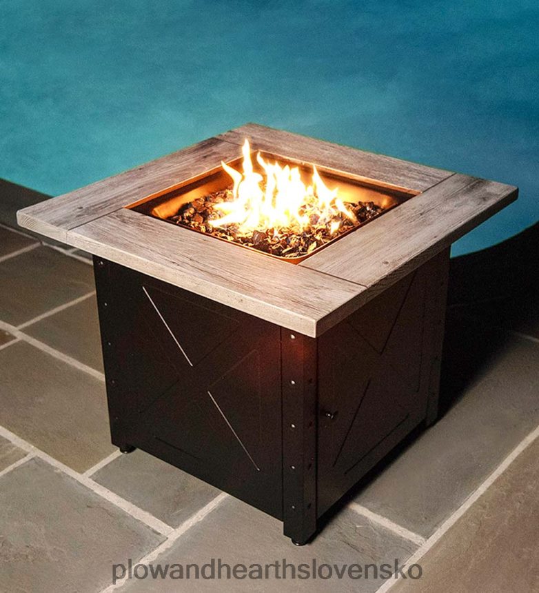 Plow & Hearth barnesdale vonkajšie ohnisko na lp plyn s potlačenou živicovou rímsou, 30" 6P208P1619 domáce potreby