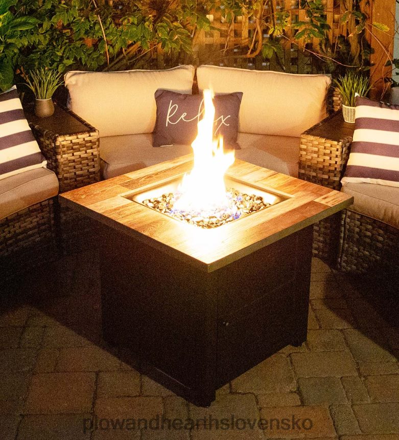 Plow & Hearth beldon vonkajšie ohnisko na lp plyn s potlačenou živicovou rímsou, 30" 6P208P1601 domáce potreby