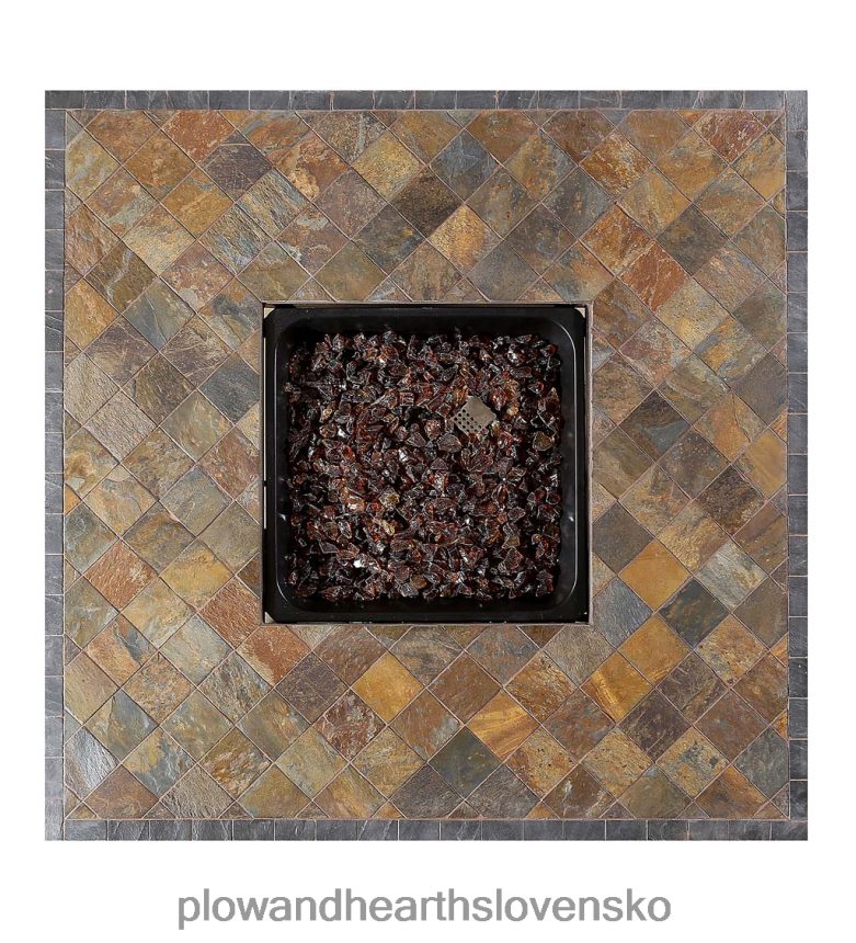 Plow & Hearth kingsbury vonkajšie ohnisko na lp plyn s bridlicovou a mramorovou dlažbou, 42