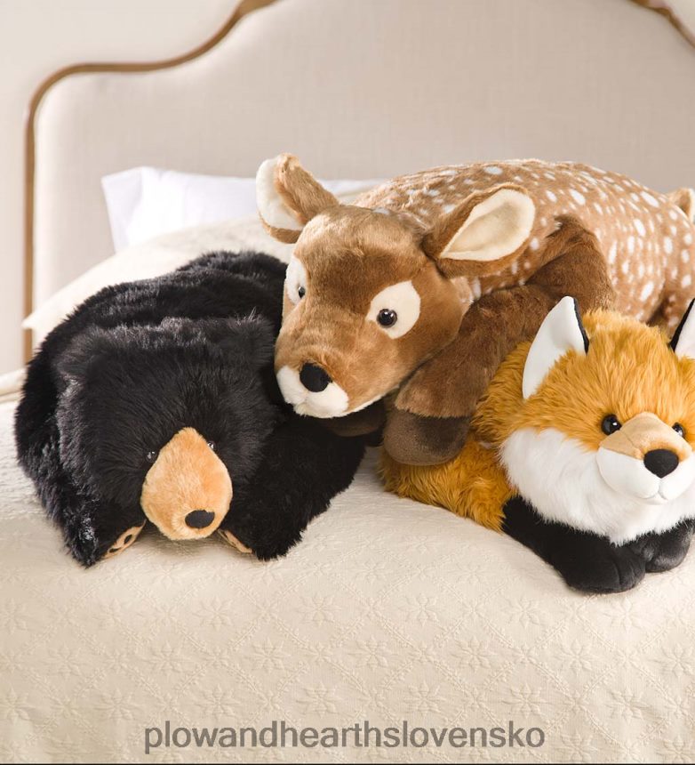 Plow & Hearth čierny medvedík plyšový vankúš na zvieracie telo - čierny 6P208P2349 domáce potreby