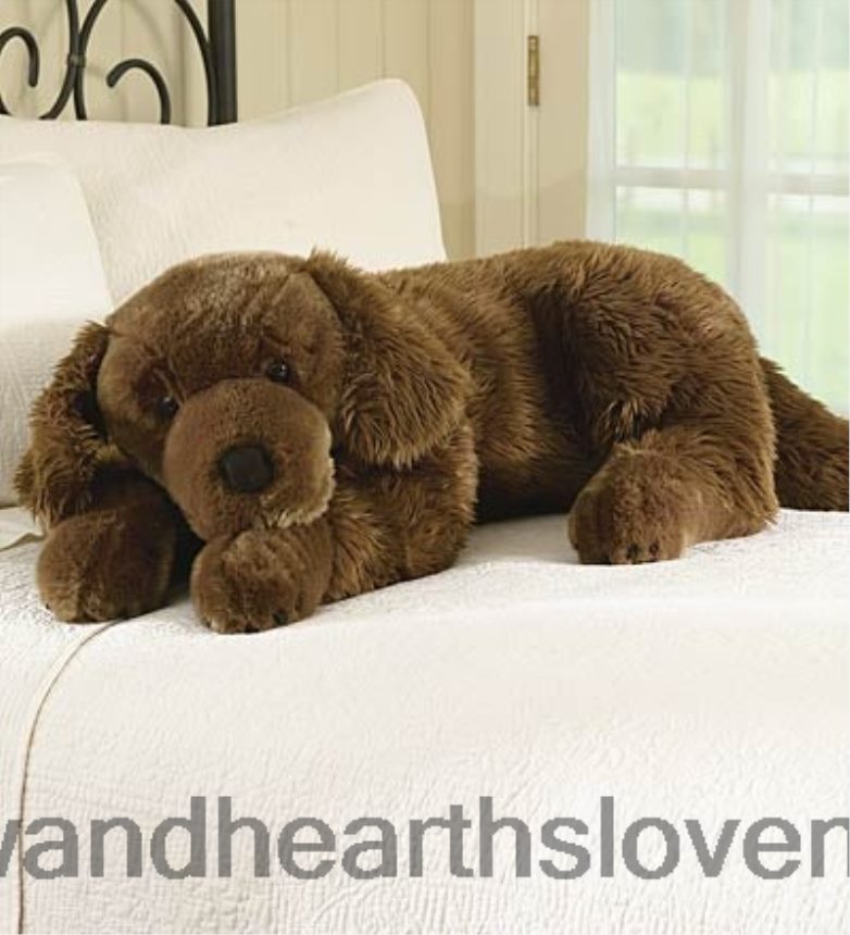 Plow & Hearth labradorský retriever plyšový vankúš na zvieracie telo - čokoládové laboratórium 6P208P2343 domáce potreby