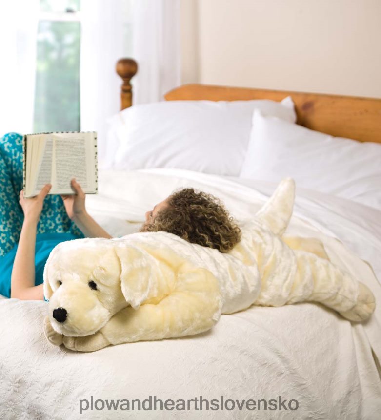 Plow & Hearth labradorský retriever plyšový vankúš na zvieracie telo - čokoládové laboratórium 6P208P2343 domáce potreby