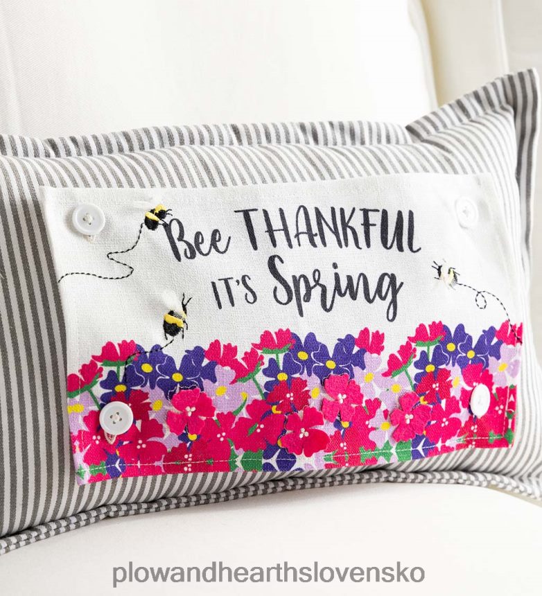 Plow & Hearth pruhovaný bedrový vankúš s 5 vymeniteľnými panelmi, 20