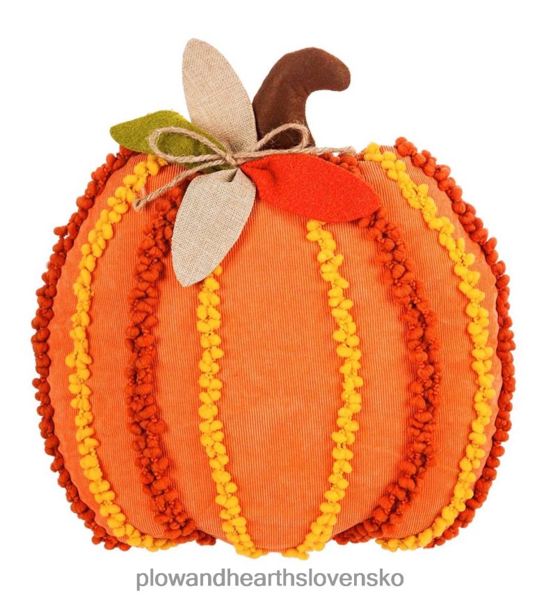 Plow & Hearth textúrovaný 3D vankúš v tvare tekvice 6P208P2376 domáce potreby