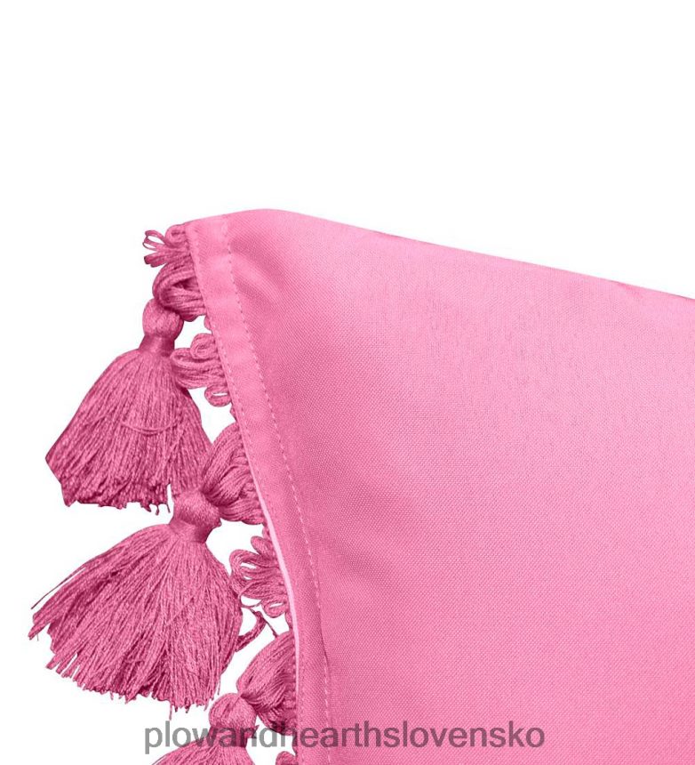 Plow & Hearth vnútorný/vonkajší colorblock strapcový bedrový vankúš - citrón 6P208P1248 domáce potreby