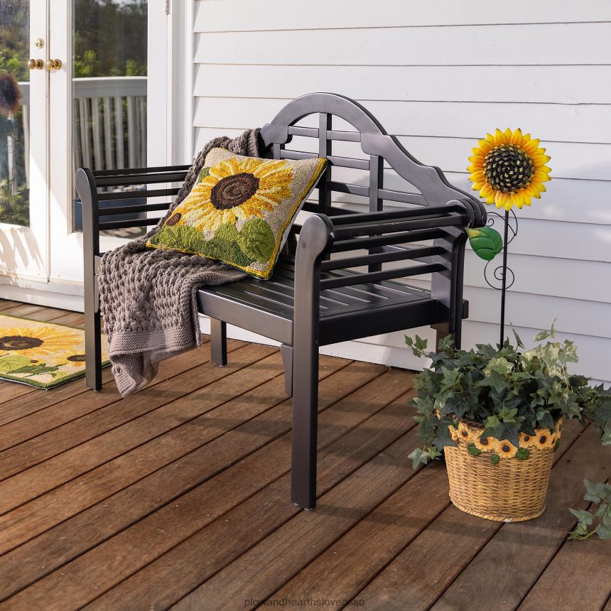 Plow & Hearth vnútorný/vonkajší hákový polypropylénový slnečnicový vankúš 6P208P1251 domáce potreby