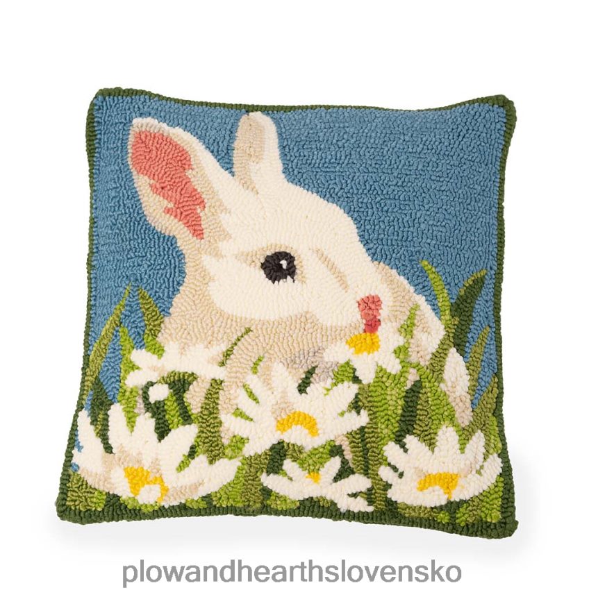 Plow & Hearth vnútorný/vonkajší hákový polypropylénový vankúš na hádzanie zajačika 6P208P1260 domáce potreby