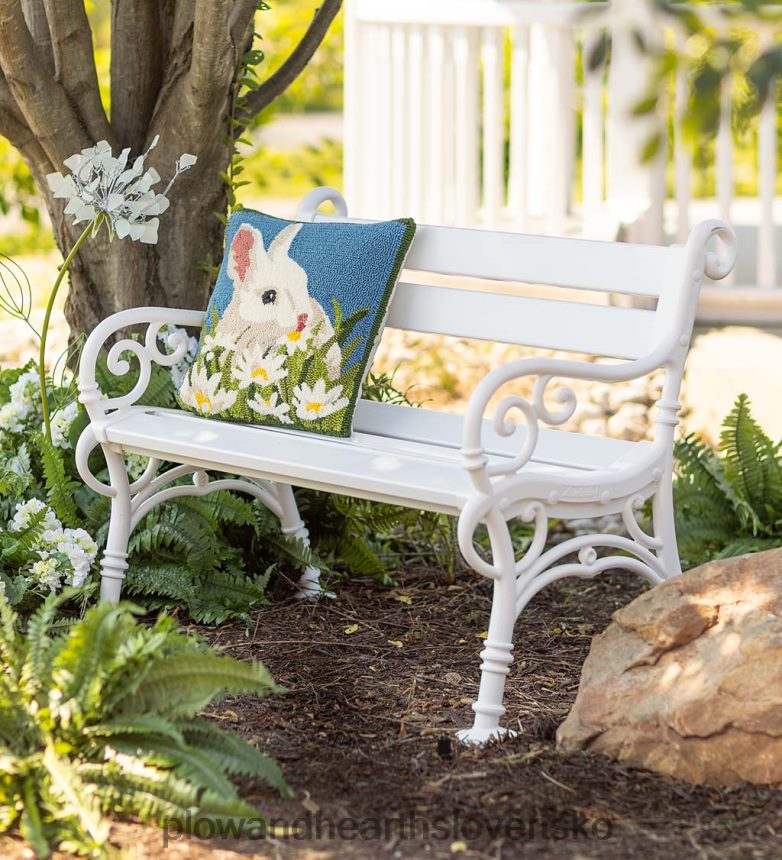 Plow & Hearth vnútorný/vonkajší hákový polypropylénový vankúš na hádzanie zajačika 6P208P1260 domáce potreby