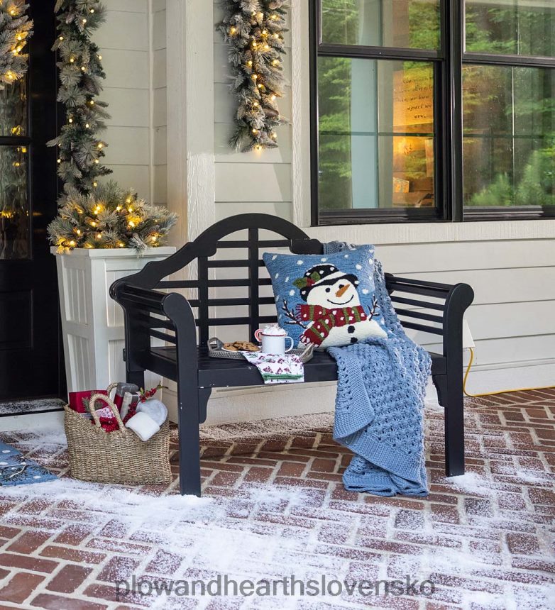 Plow & Hearth vnútorný/vonkajší hákový polypropylénový vankúš pre snehuliaka 6P208P1217 domáce potreby